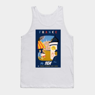 Vintage Travel Poster France Fly TCA Tank Top